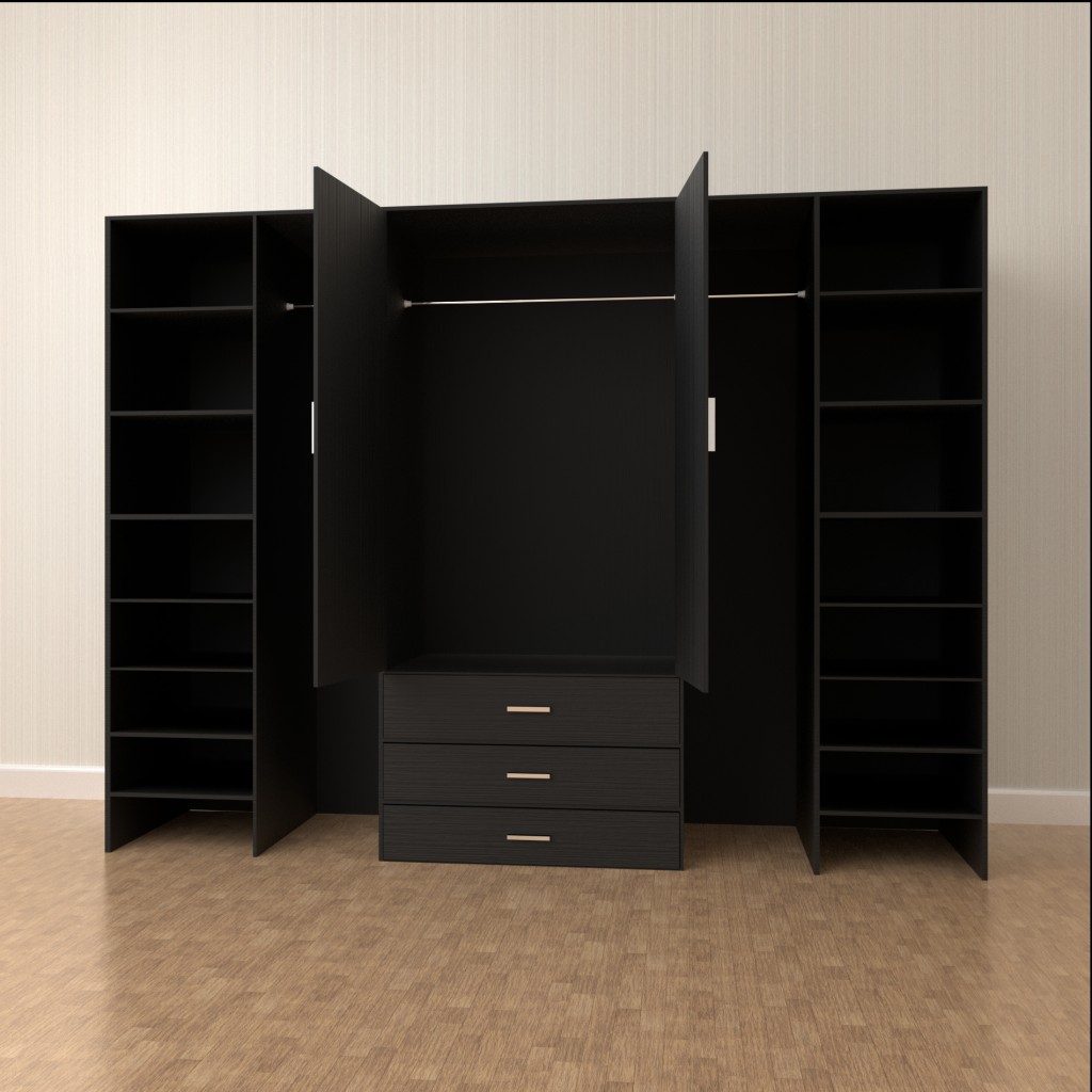 Large Black Wooden Wardrobe preview image 1